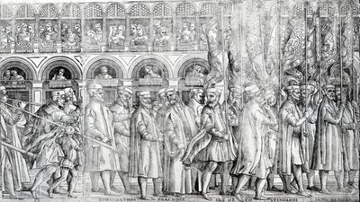 Dogale processie, c.1555-60 door Matteo Pagani